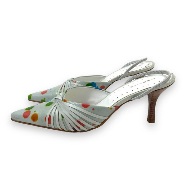 ❌SOLD❌ 1990's leather pointed toe funky slingback heels by TABITA - Picture 13 of 13